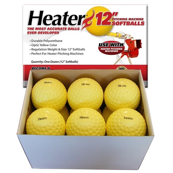 Heater 12 Inch Pitching Machine <br> Softballs (1 Dozen)